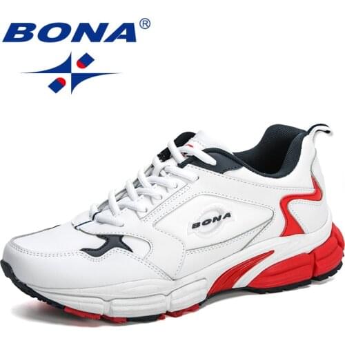 BONA 2020 New Designers Action Leather Fashion Lightweight Men Casual Shoes Increased Men Walking Sneakers Leisure Footwear Man