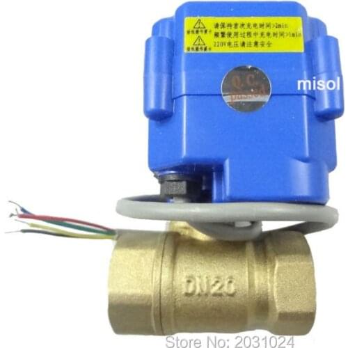 10 pcs of motorized valve brass, G3/4" DN20, 2 way, CR05, electrical valve, motorized ball valve