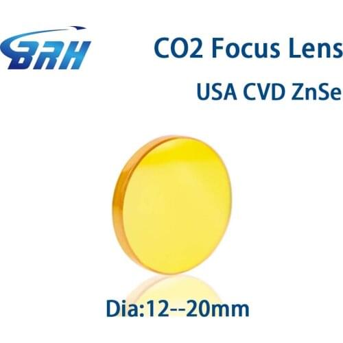 CO2 Focus Lens USA CVD ZnSe Focus Lens D12 15 18 19.05 20 F 38.1 50.8 63.5 76.2 101.6mm For Engraving Cutting Machine