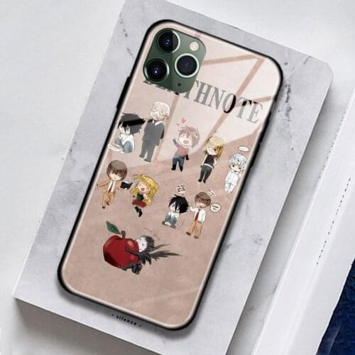 Deathnote Anime Cute Art Soft Silicone Tempered Glass For iPhone SE 6s 7 8 Plus X XR XS 11 Pro Max Phone Case Cover Shell