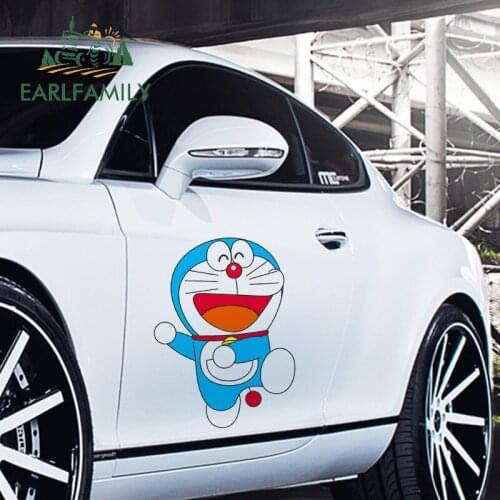EARLFAMILY 43cm x 32.4cm For Doraemon Vinyl Material Car Stickers Personality Decal Motorcycle Occlusion Scratch Sticker Decor
