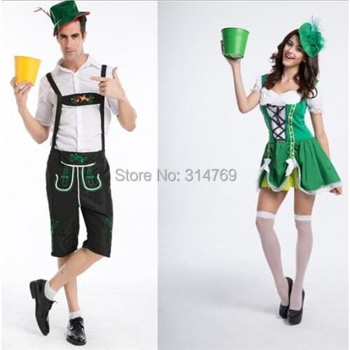 German Beer Okotoberfest Bavarian Lederhosen Adult Halloween costumes Fancy Party dress Outfit for Men / Women