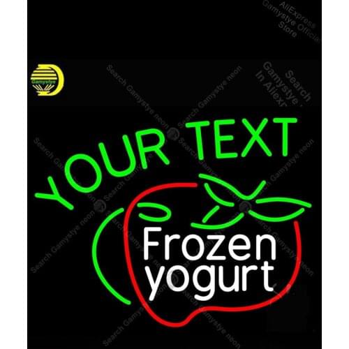 NEON SIGN For Frozen Yogurt GLASS Tube Your Text Store display Handcraft Restaurant Light Signs neon signs for home Cinema Sign