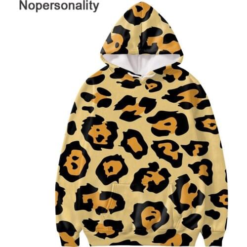 Nopersonality Women Fashion Leopard Printed Hoodies Popular Hooded Sweatshirt Autumn Hoodie Sweatshirt for Teenager Girls