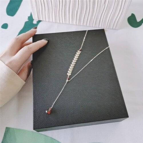 DAIMI Faceted Water Drop Red Garnet Pendant Female 2-3/6-7 Genuine Gemstones 14K Gold Filled Necklace For Women