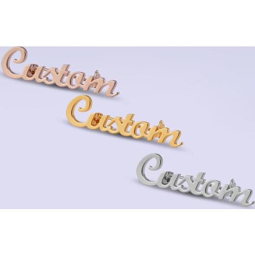 Mumuxing Personalized Men And Women Brooches Custom Name Letters Stainless Steel Pins Personalized Fashion Simple Gifts