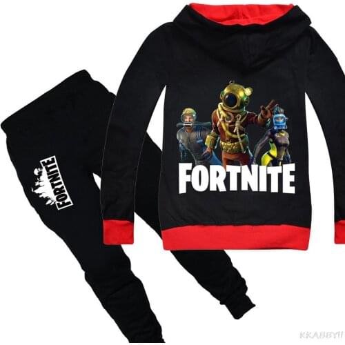 Fortnites Spring And Autumn Style Childrens Long Sleeve Zipper Jacket + Casual Pants Childrens Suit