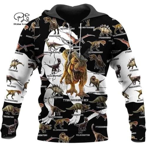 PLstar Cosmos 3DPrint Hunter hunting Dinosaur Animal Unisex Harajuku Streetwear Man/Woman Funny Hoodies/Sweatshirt/Jacket/-a13