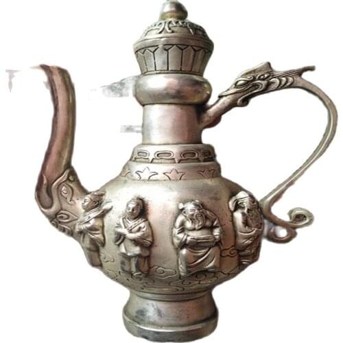 Miscellaneous antiques fine copper pot pot at the end of paragraph Ming Xuande shot