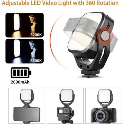 Ulanzi Vijim VL66 Adjustable LED Video Light with 360 Rotation Mount Bracket Rechargable DSLR SLR Mobile Fill Light