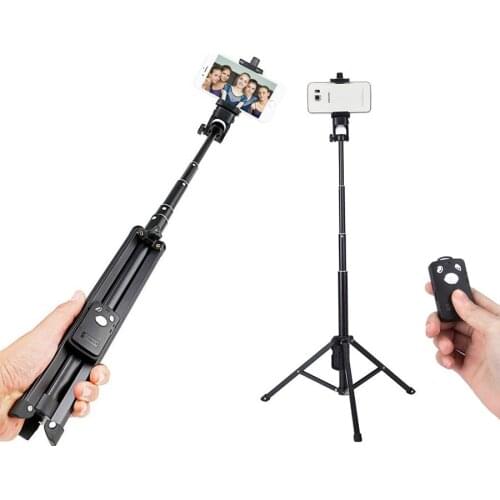 Aluminum Alloy Stands Holder Bluetooth Selfie Stick With Tripod for video Blogger Monopod for Xiaomi iPhone Huawei Phones