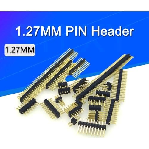 10PCS 1.27mm Pin Header 1.27 Double Row Male 1/2~40P Breakaway PCB Board Connector Strip Pinheader 1*3/4/5/6/7/8/10/12/15/20/40p