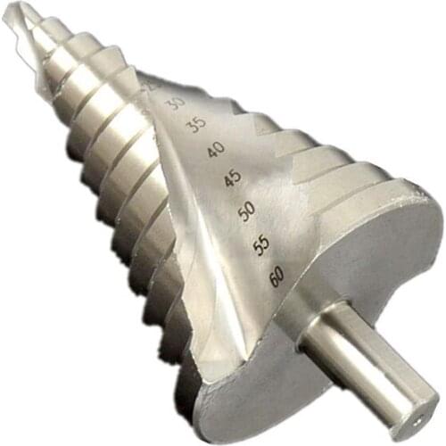 6mm-60mm Step Drill Bit High Speed Steel HSS 4241 Spiral Groove Step Drill Round Handle Cone Drill Bit Set