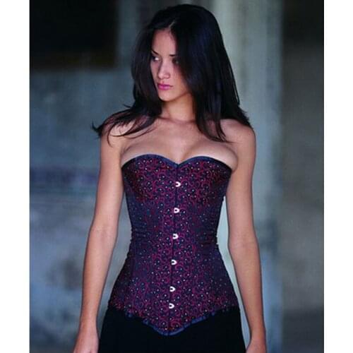 Top purple Corsets and Bustier Women Sexy Overbust Bustiers Body Shaper Women boned corsage for women m1597