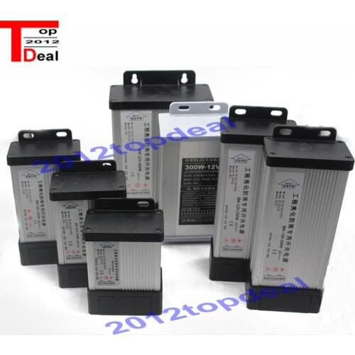 Outdoor Rainproof DC12V LED Power Supply 60W 100W 150W 200W 250W 300W 400W LED Driver Lighting Transformers