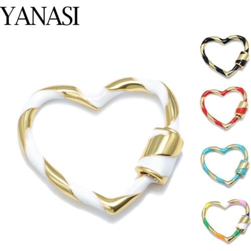 Heart Shape DIY Jewelry Making Supplies Zircon Rhinestone Spiral Clasps Pendants Accessories For Making Fine Jewelry Chain