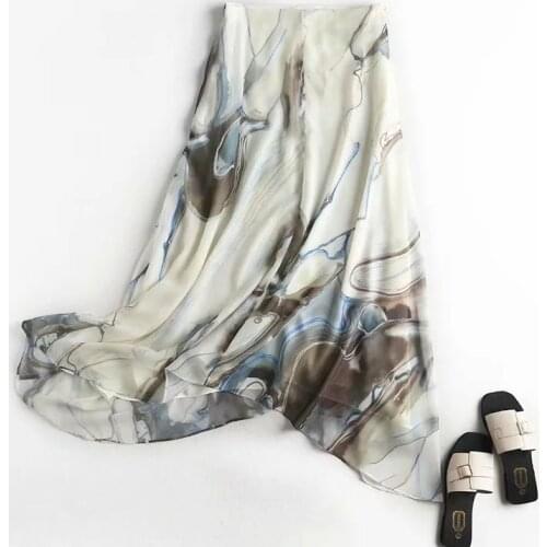 Dave&Di faldas mujer moda 2020 summer midi england style office lady casual Ink painting elegant long skirt women