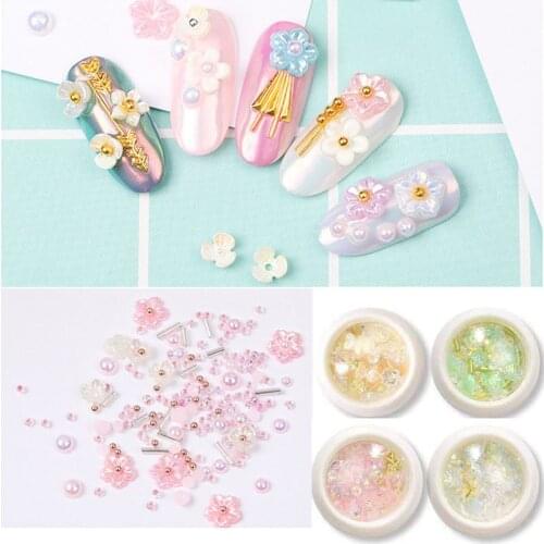 1 jar Aurora Butterfly Set of Nail Rhinestones Decor 3D Nail Decorations Laser Flower Butterfly Design for Nail Stuff DIY #TR12