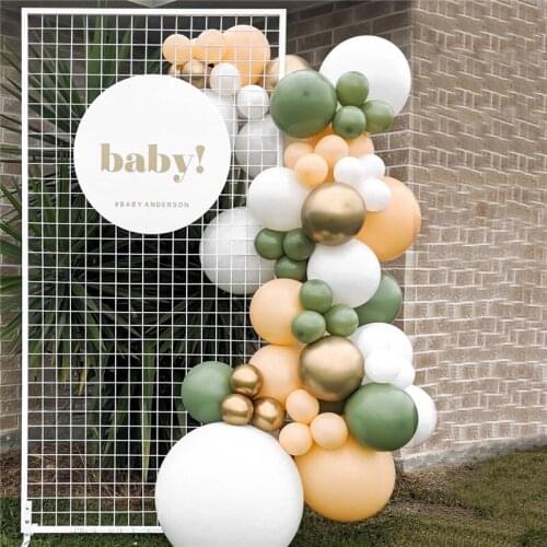 106pcs Retro Green Skin Balloons Garland Arch Kit Metal Gold Globos Birthday Boby Shower Party Wedding Anniversary Decoration