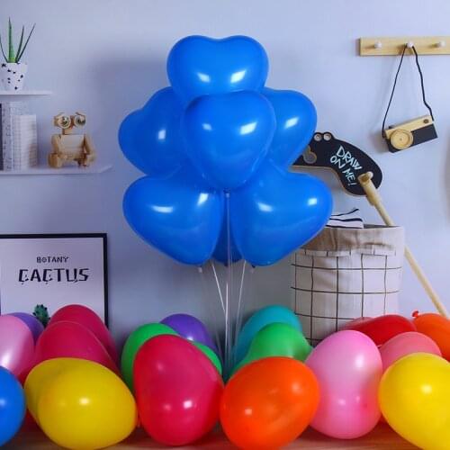 11pcs 10inch 2.2g Pink Thick Heart Balloon Valentines Day Wedding Party Romantic Inflatable Balloons Birthday Party Decoration