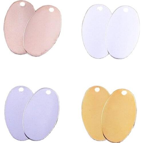 14*23mm electroplating multicolor single hole glossy oval necklace pendant jewelry accessories used to make jewelry components