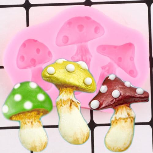 3D Mushroom Silicone Molds DIY Chocolate Baby Birthday Cupcake Topper Fondant Cake Decorating Tools Candy Resin Clay Moulds