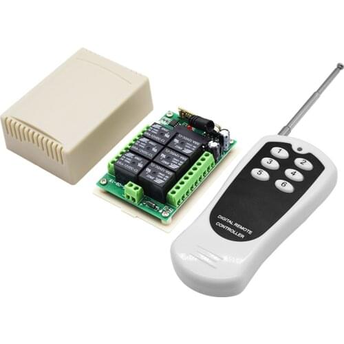 6 Button Wireless rf Remote control DC 12V 6CH Remote Relay Module transmitter Light Switch Receiver