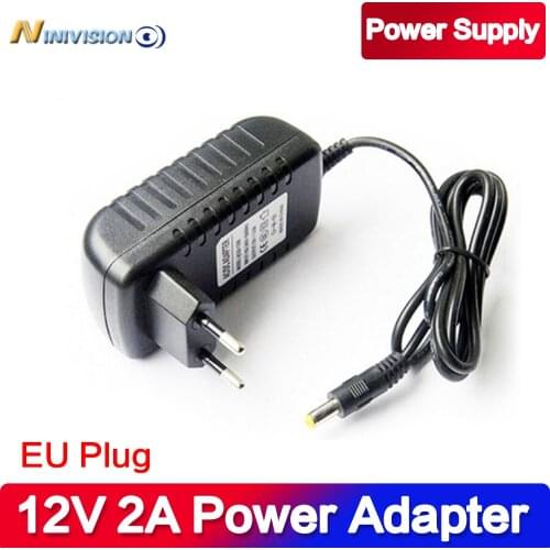 NINIVISION 1Pcs AC 100-240V to DC 12V 2A Converter Adapter Switching Power Supply Charger For LED Strips Light EU Plug Brand New