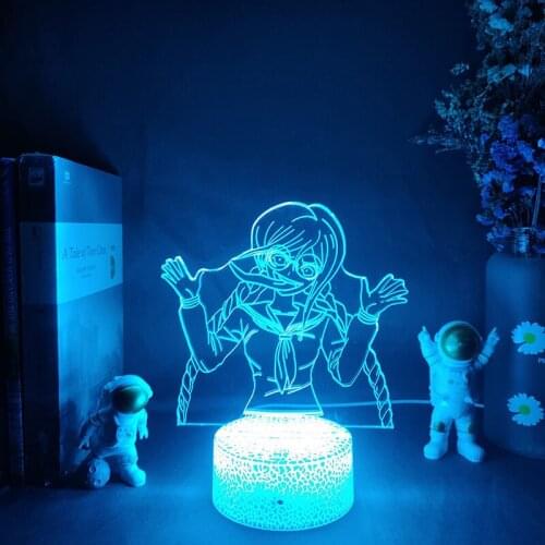 Acrylic 3D LED Night Light Danganronpa Toko Fukawa Figure For Home Decor Child Bedroom Gift Cartoon Table Lamp Dropshipping