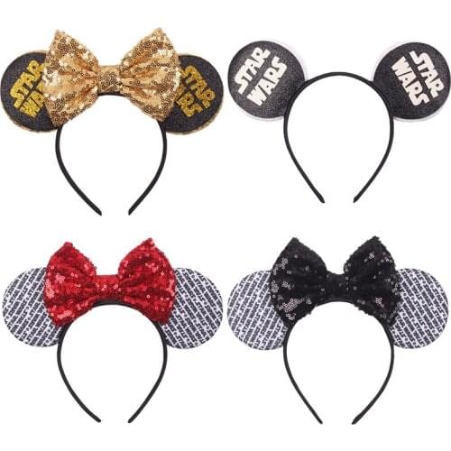 Disney Mickey Hair Accessories Childrens Headband Sequins Creative DIY Holiday Party Professional Hair Accessories Headband