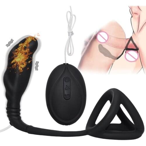 Butt Anal Plug Vibrator Men Prostate Massage Women Vagina Clitoris Stimulator Delay Ejaculation Penis Ring Sex Toy For Couple