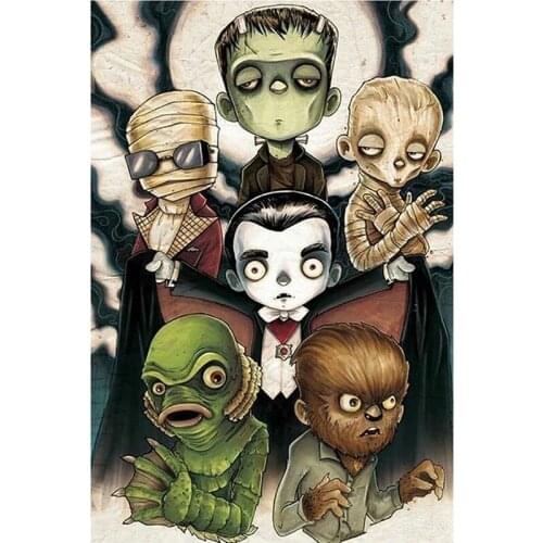 ARMYQZRound diamonds square diamonds diamond embroidery needlework cross stitch inlaid square diamonds small skull painting mura