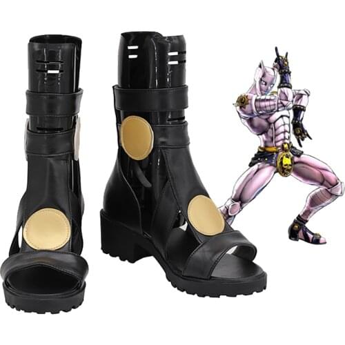 JOJO Killer Queen Shoes Cosplay JoJos Bizarre Adventure Kira Yoshikage Cosplay Boots Custom Made Shoes for Unisex