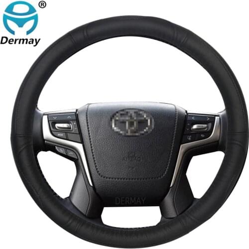 Genuine Leather Car Steering Wheel Cover L Size for Toyota Land Cruiser Prado 90 100 120 150 200 300 Fj Cruiser Auto Accessories