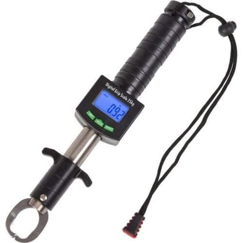 Digital Fish Gripper 25Kg/55Lb Portable Electronic Control Fish Lip Tackle Grabber Tool Fishing Grip Holder Stainless Weight Dig