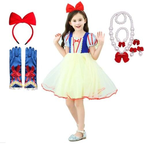 Children Girl Snow White Dress Princess Costume Kids Baby Birthday Halloween Party Fancy Dresses for Girls Cosplay Clothes