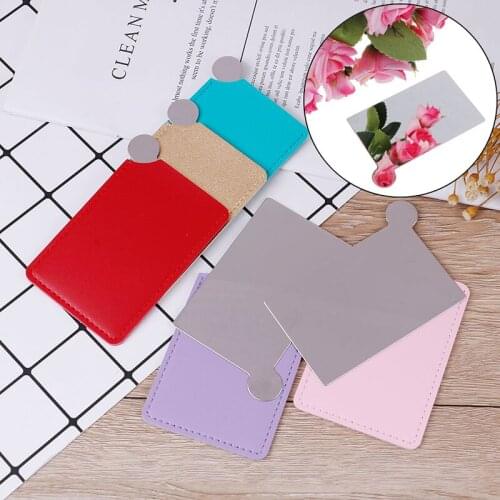 1PCS Travel Shatter-proof Makeup Mirror With Carry Sleeve Birthday Gift Unbreakable Portable Stainless Steel Cosmetic Mirror