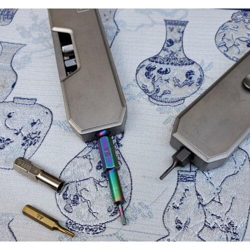 EDC Tool Tc4 Titanium Screwdriver Screws Bit with Stainless Steel Clip