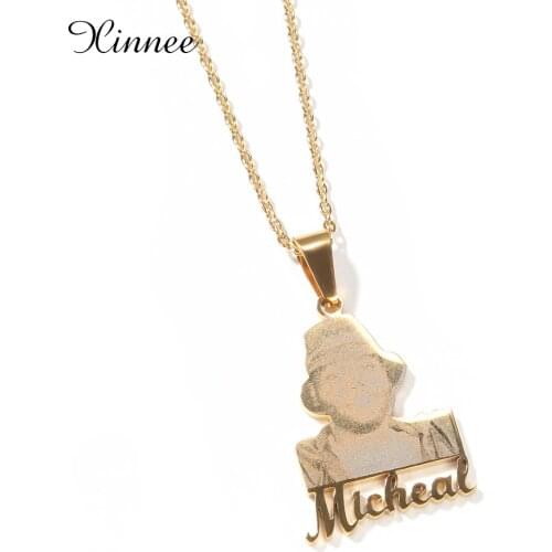 Solid People Memory Picture Necklace & Pendant Solid Back Micro Pave Charm Mens Kids Nameplate Jewelry