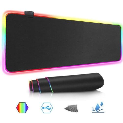 2021 LED Light Gaming Mouse Pad RGB Mousepad Mat Large Game Rubber No-slip Mouse Mat PC Laptop Keyboard Desk Carpet