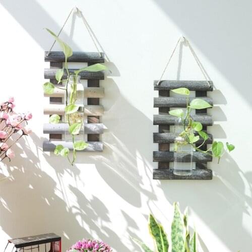 Indoor Wall Hanging Plant Pot Hydroponics Plant Glass Vase Garden Vertical Flower Pots Hanging Planter Home Decoration Ornaments