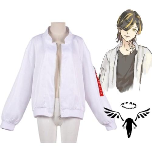 Tokyo Revengers Hanemiya Kazutora Cosplay Costumes White Coat Valhalla Uniform Baseball Coat Mikey Draken Halloween Kids Adults