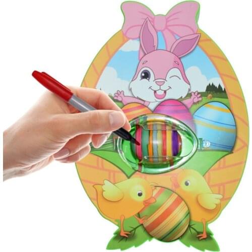 DIY Painting Colorful Rabbit Toy Easter Eggs educational toys for children Game Decoration Drawing Tool Set
