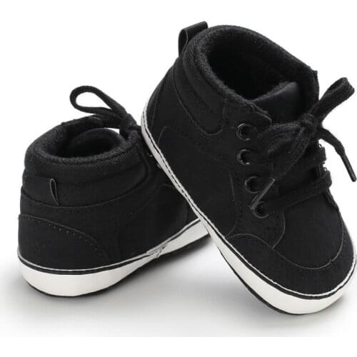 Hot Newborn Baby Kids Girl Boys Cute Shoes Casual Solid Lace Up Sport Fashion Cotton First Walkers Lace-Up Sneakers 0-18M