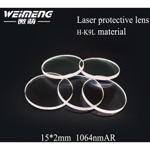 Weimeng brand 15*2mm H-K9L material circular/plano laser protective lens window mirror optical glass for laser cutting machine