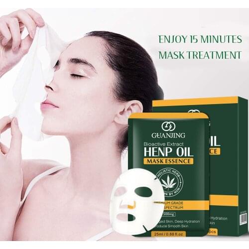 Hemp oil facial masks for the face korea cosmetic moisturizing mask face care film beauty winkle ance fabric face masks set skin