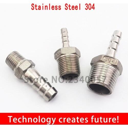 Stainless Steel 304 BSP Male Thread Pipe Fitting x Barb Hose Tail Reducer Pagoda Joint Coupling Connector