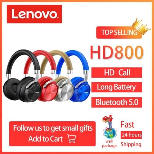 New Lenovo HD800 Bluetooth Headset Foldable Computer Headphone with Noise Cancelling Sports Running Stereo Gaming Headset