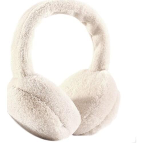 N7MF Women Men Winter Warm Cute Faux Furry Earmuffs Headband Outdoor Windproof Solid Color Foldable Fluffy Ear Covers Warmers