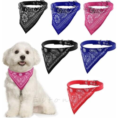 Pet Dog Collar Neckerchief Cute Adjustable Small Dog Collars Puppy Pet Slobber Towel Outdoor Cat Collar Print Scarf Design